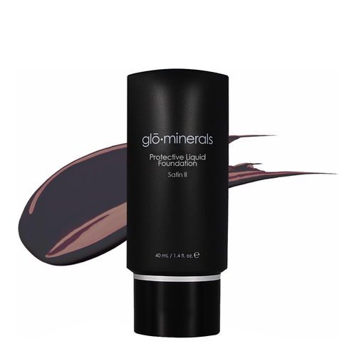 gloMinerals Protective Liquid Foundation Satin II - Beige on white background