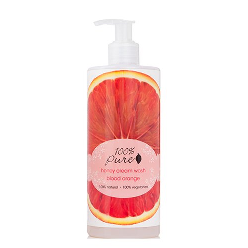 100% Pure Organic Honey Cream Wash Blood Orange on white background