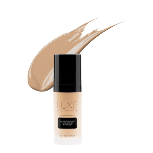 gloMinerals Luxe Liquid Foundation - Almond on white background