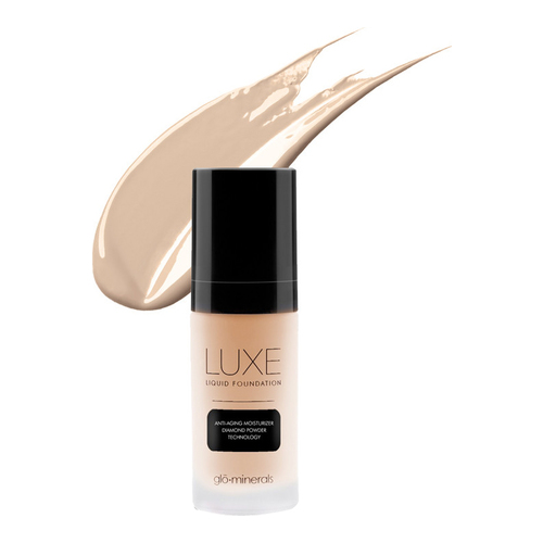 gloMinerals Luxe Liquid Foundation - Almond on white background