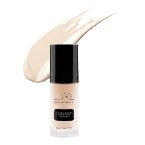 gloMinerals Luxe Liquid Foundation - Almond on white background