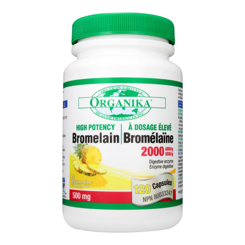 Organika Bromelain 2000 GDU on white background
