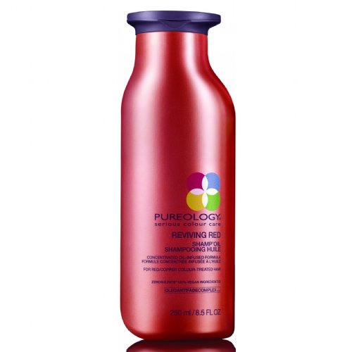 Pureology Reviving Red Shamp Oil on white background