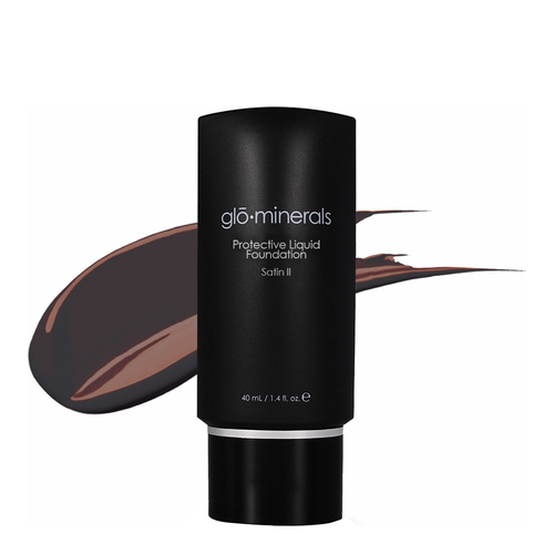 gloMinerals Protective Liquid Foundation Satin II - Beige on white background