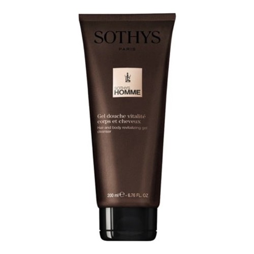 Sothys Men Hair and Body Revitalizing Gel Cleanser on white background
