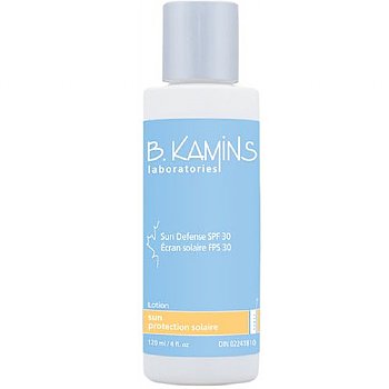 B Kamins Sun defense SPF 30 on white background