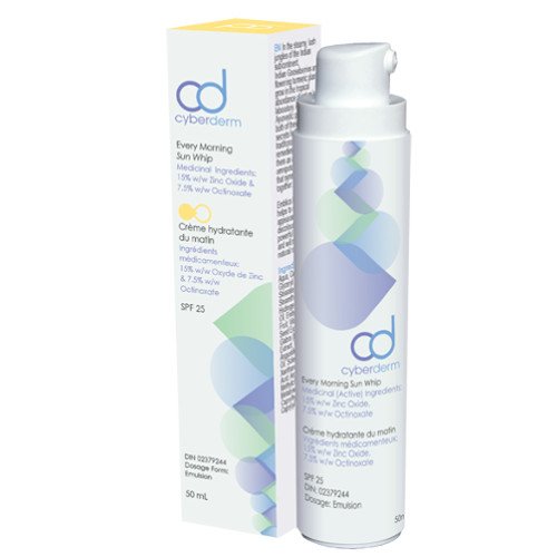 CyberDERM Every Morning Sun Whip SPF 25 on white background