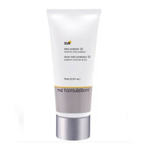 MD Formulations Total Protector SPF 30 on white background