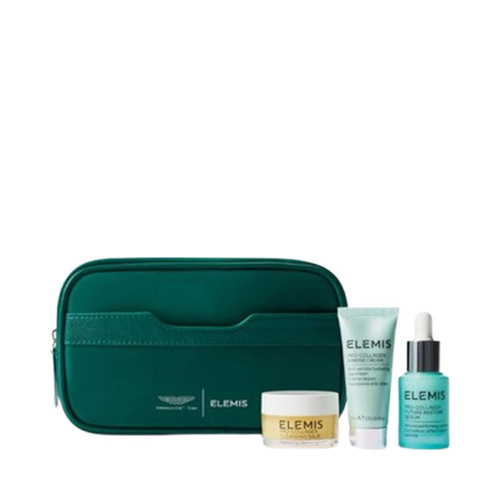 Elemis x Aston Martin Aramco Formula One Team Iconic Discovery Skincare Collection on white background